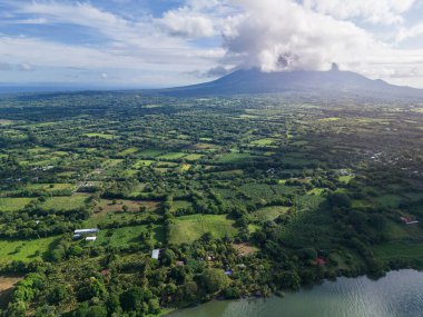 Ometepe island landscape in Nicaragua central america aerial drone view clipart