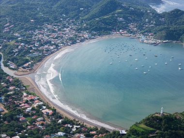 Nikaragua 'da mavi San Juan Del sur körfezi insansız hava aracı görüntüsü