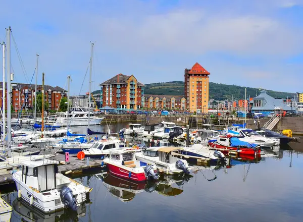 stock image A view of Swansea Marina in Wales, United Kingdom