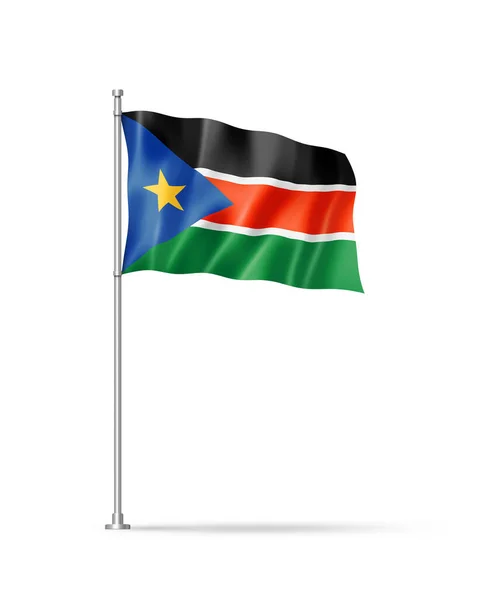 stock image South Sudan flag, 3D illustration, isolated on white