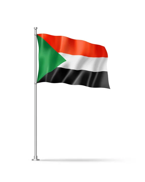 スーダンの旗 3Dイラスト 白で孤立 — ストック写真