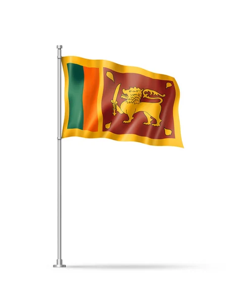 Flaga Sri Lanki Ilustracja Odizolowana Białym — Zdjęcie stockowe
