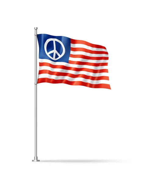 Usa Flag Peace Sign Illustration Isolated White — Stock Photo, Image