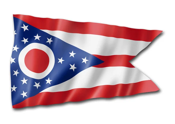 stock image Ohio flag, united states waving banner collection. 3D illustration