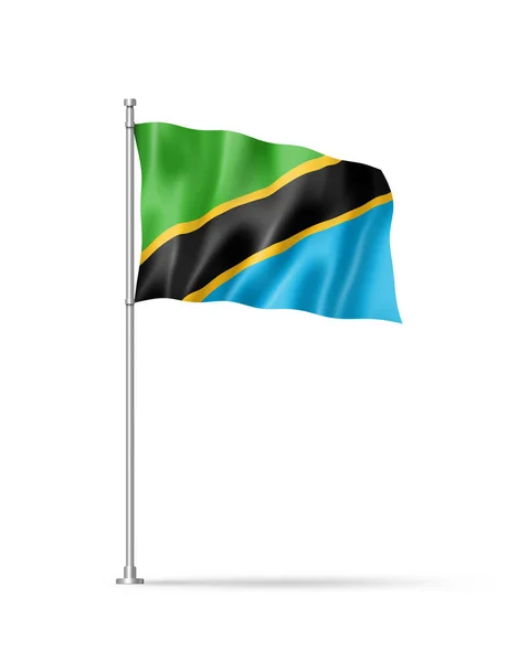 Tanzánia Zászló Illusztráció Elszigetelt Fehér — Stock Fotó