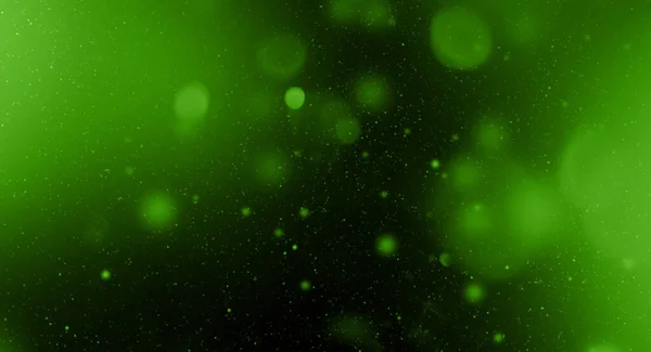 Green Colorful Starry Sky Horizontal Galaxy Background Banner — Stock Photo, Image