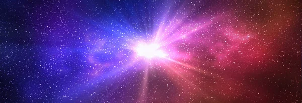 Výbuch Světla Vesmíru Noční Hvězdná Obloha Jasně Modrá Červená Galaxie — Stock fotografie