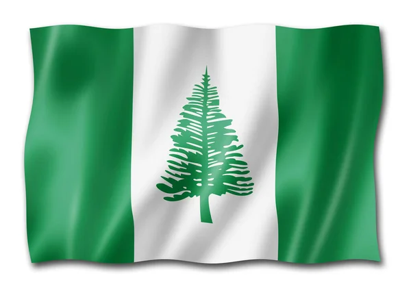 Norfolk Adası Bölge Bayrağı Avustralya Pankart Koleksiyonu Illüstrasyon — Stok fotoğraf