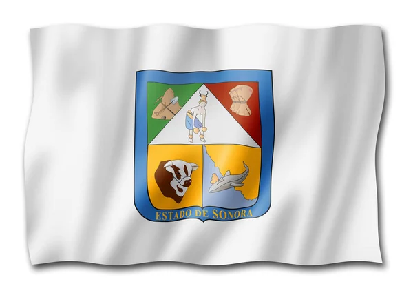Σημαία Πολιτείας Σονόρα Μεξικό Απεικόνιση — Φωτογραφία Αρχείου