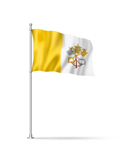Flagge Der Vatikanstadt Illustration Isoliert Auf Weiß — Stockfoto