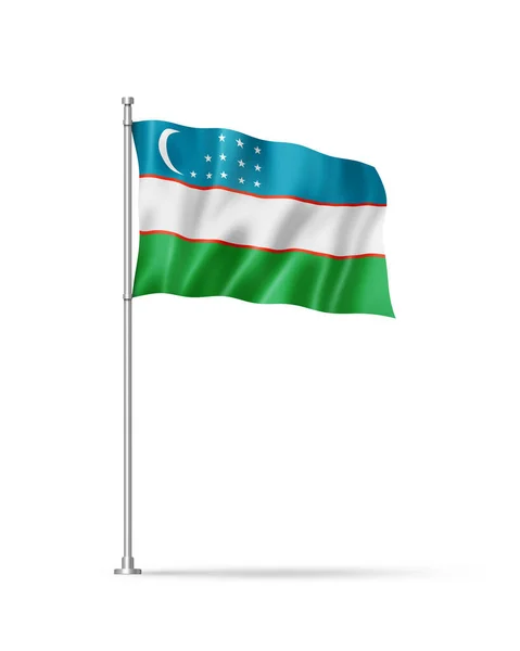 Bandiera Uzbekistan Illustrazione Isolata Bianco — Foto Stock