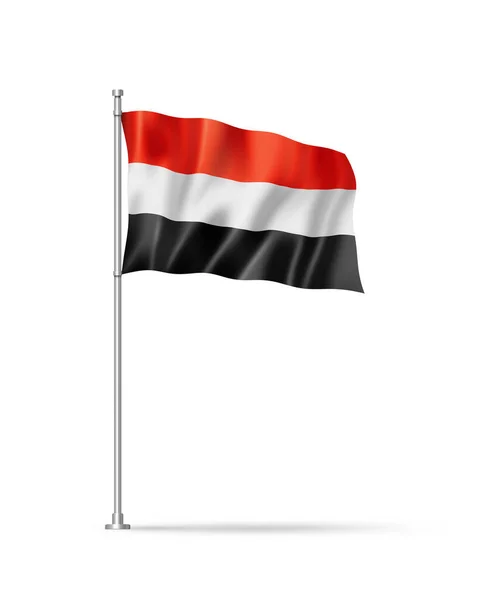 也门国旗 3D插图 白色孤立 — 图库照片