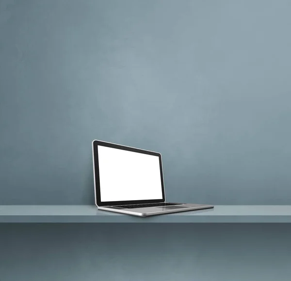 Laptopcomputer Grijze Plank Vierkante Achtergrond Illustratie — Stockfoto