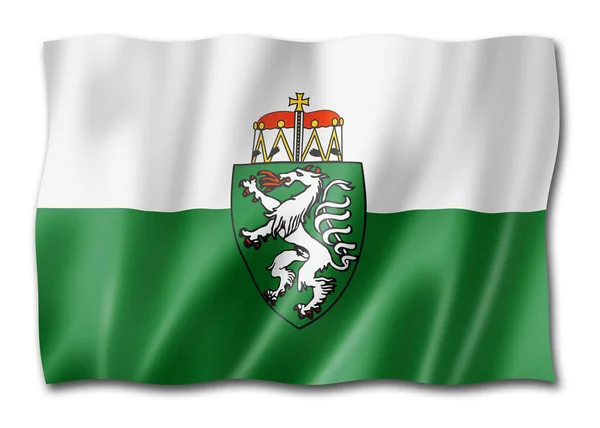 Styria Land Flag Austria Collezione Striscioni Sventolanti Illustrazione — Foto Stock