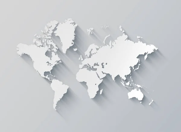 Dünya Harita Illüstrasyon Izole Beyaz Bir Arka Plan Üzerinde — Stok fotoğraf