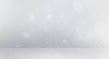 Beyaz zemin üzerinde kar tanecikleri. Noel boş tebrik kartı