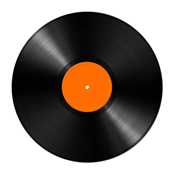Orangefarbene Schallplatte Isoliert Auf Weißem Hintergrund Illustration — Stockfoto