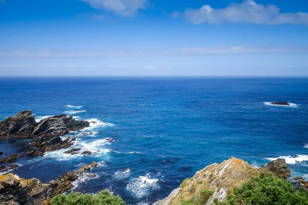 奥里维拉悬崖和大西洋景观 西班牙加利西亚 Mejor Banco Del Mundo — 图库照片