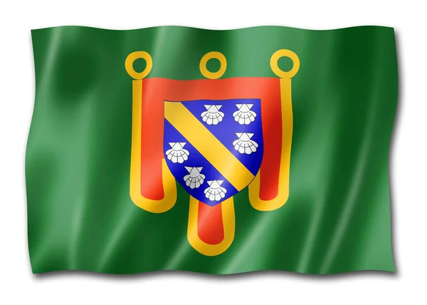 Cantal County Vlag Frankrijk Zwaaiend Met Banner Collectie Illustratie — Stockfoto