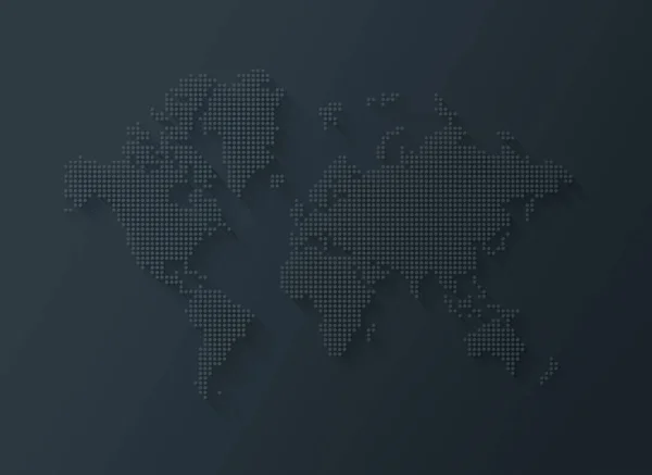Illustration World Map Made Dots Isolated Black Background — Stock Photo, Image