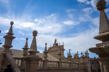 Santiago de Compostela Katedrali, Galiçya, İspanya. Çatıdan bak.