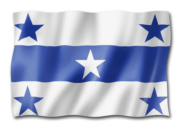 Флаг Островов Гамбье Французская Полинезия Иллюстрация — стоковое фото