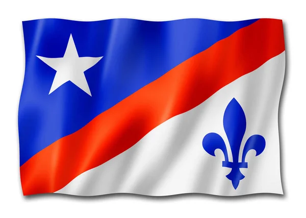 フランス系アメリカ人の民族旗 アメリカ 3Dイラスト — ストック写真