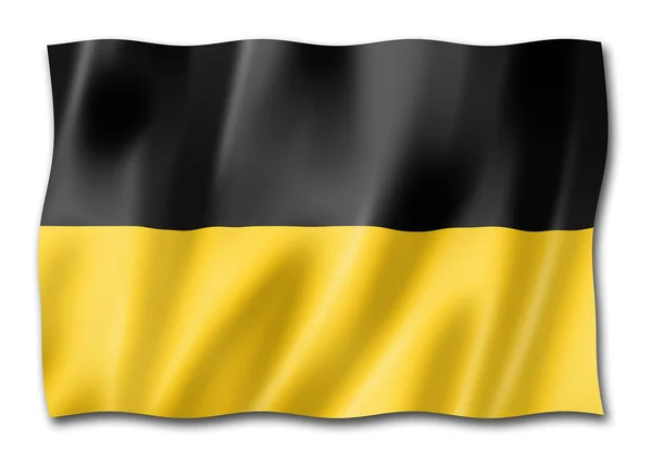 Государственный Флаг Бадена Вюртемберга Германия Размахивающая Коллекцией Баннеров Иллюстрация — стоковое фото