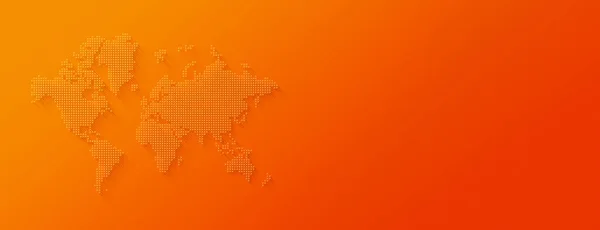 Illustration World Map Made Stars Isolated Orange Background Horizontal Banner — Stock Photo, Image
