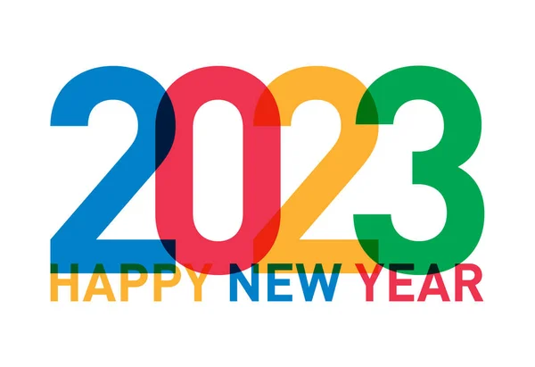 Feliz Ano Novo 2023 Cartão Mundo Diferentes Idiomas Cores — Fotografia de Stock