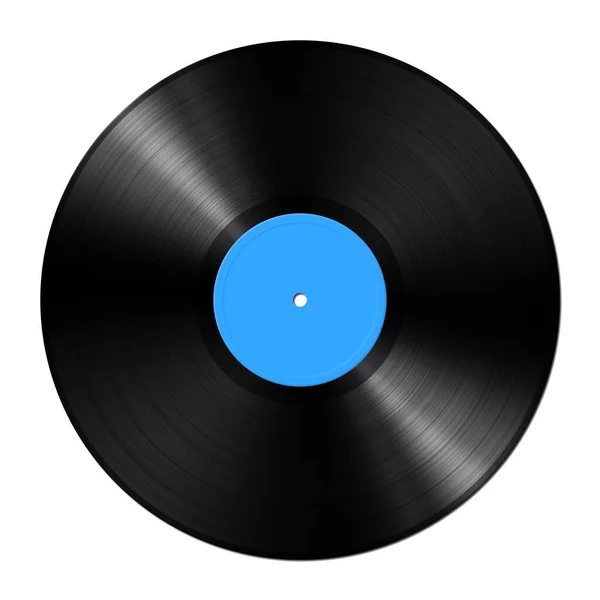 Blue Vinyl Record Isolated White Background Illustration — Stock Photo, Image