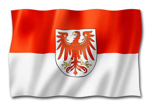 Flaga Stanowa Brandenburgii Kolekcja Sztandarów Niemczech Ilustracja — Zdjęcie stockowe