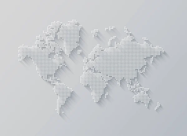 Illustration Världskarta Gjord Prickar Isolerade Vit Bakgrund — Stockfoto
