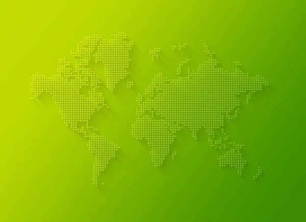 緑の背景に孤立した星からなる世界地図のイラスト — ストック写真