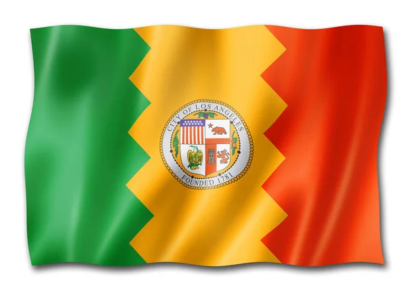 Los Angeles Város Zászlaja Kalifornia Amerikai Egyesült Államok Lobogtató Banner — Stock Fotó