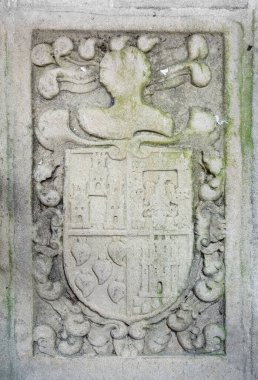 Santiago de Compostela Katedrali 'ndeki eski ortaçağ mezar taşı, Galiçya, İspanya