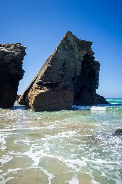 Jak Plaża Catedrais Plaża Katedr Galicji Hiszpania Klify Widok Ocean — Zdjęcie stockowe