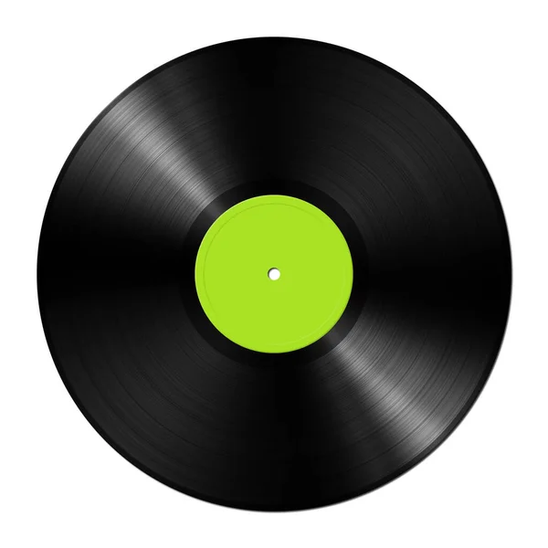 Green Vinyl Record Isolated White Background Illustration — Stock Photo, Image