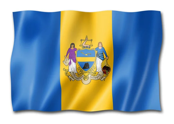 Philadelphia Város Zászlaja Pennsylvania Amerikai Egyesült Államok Lobogtató Banner Gyűjtemény — Stock Fotó