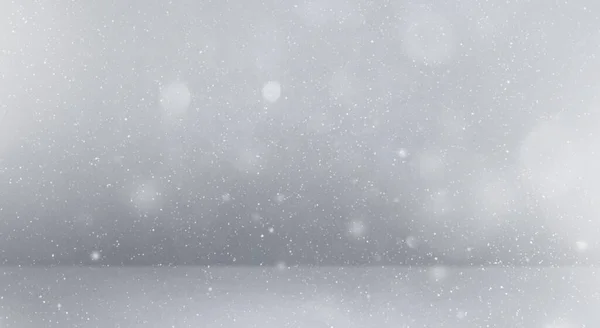 灰色背景上的雪花状颗粒 圣诞空白贺卡 — 图库照片