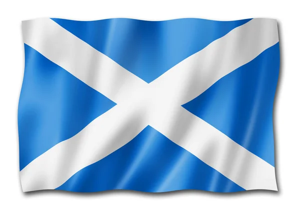 Schotland Vlag Verenigd Koninkrijk Zwaaien Banner Collectie Illustratie — Stockfoto