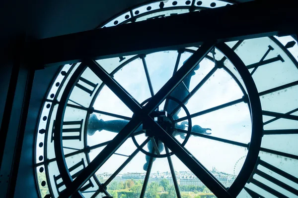 奥赛博物馆的古老而透明的时钟 法国巴黎 — 图库照片