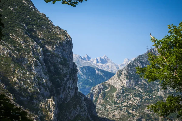 stock image Mountain landscape around Bulnes village in Picos de Europa, Asturias, Spain