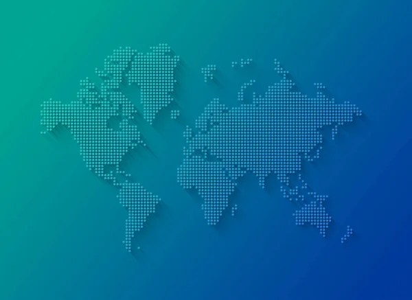 Ilustración Mapa Mundial Hecho Puntos Aislados Sobre Fondo Azul — Foto de Stock