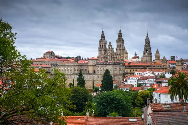 Alameda Park Und Stadtblick Santiago Compostela Galicien Spanien — Stockfoto