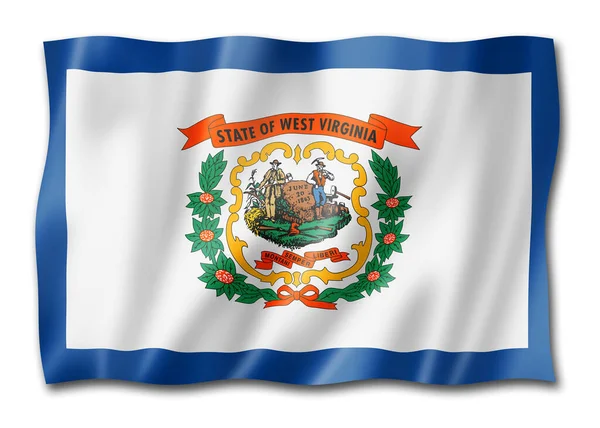 West Virginia Flag United States Waving Banner Collection Illustration — Stock Photo, Image