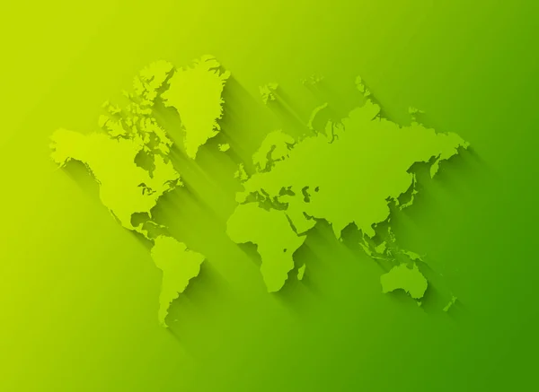 Ilustración Del Mapa Mundial Aislada Sobre Fondo Verde —  Fotos de Stock