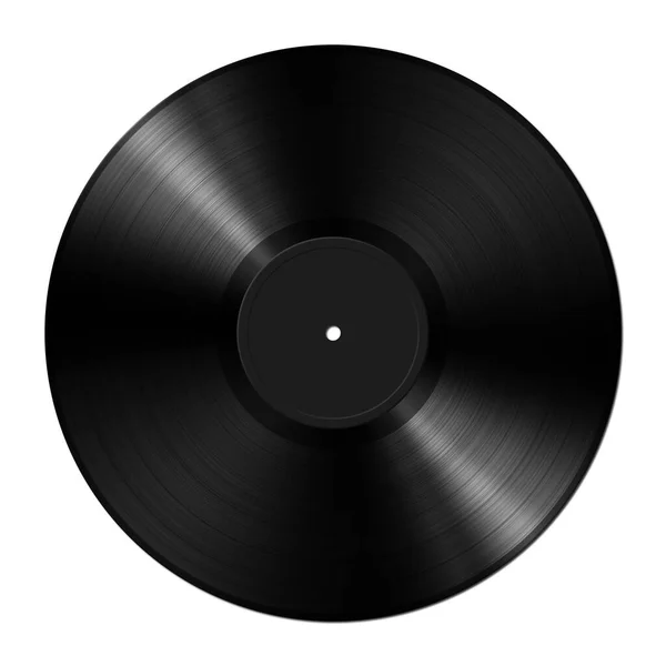 Schwarze Schallplatte Isoliert Auf Weißem Hintergrund Illustration — Stockfoto
