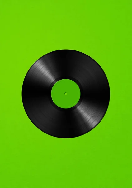 Schallplatte Isoliert Auf Grünem Hintergrund Illustration — Stockfoto