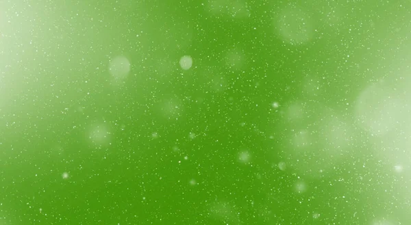 Snow Flake Particles Green Background Christmas Blank Greeting Card — Stock Photo, Image